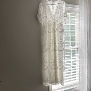 PinkBlush White Lace Maxi Dress